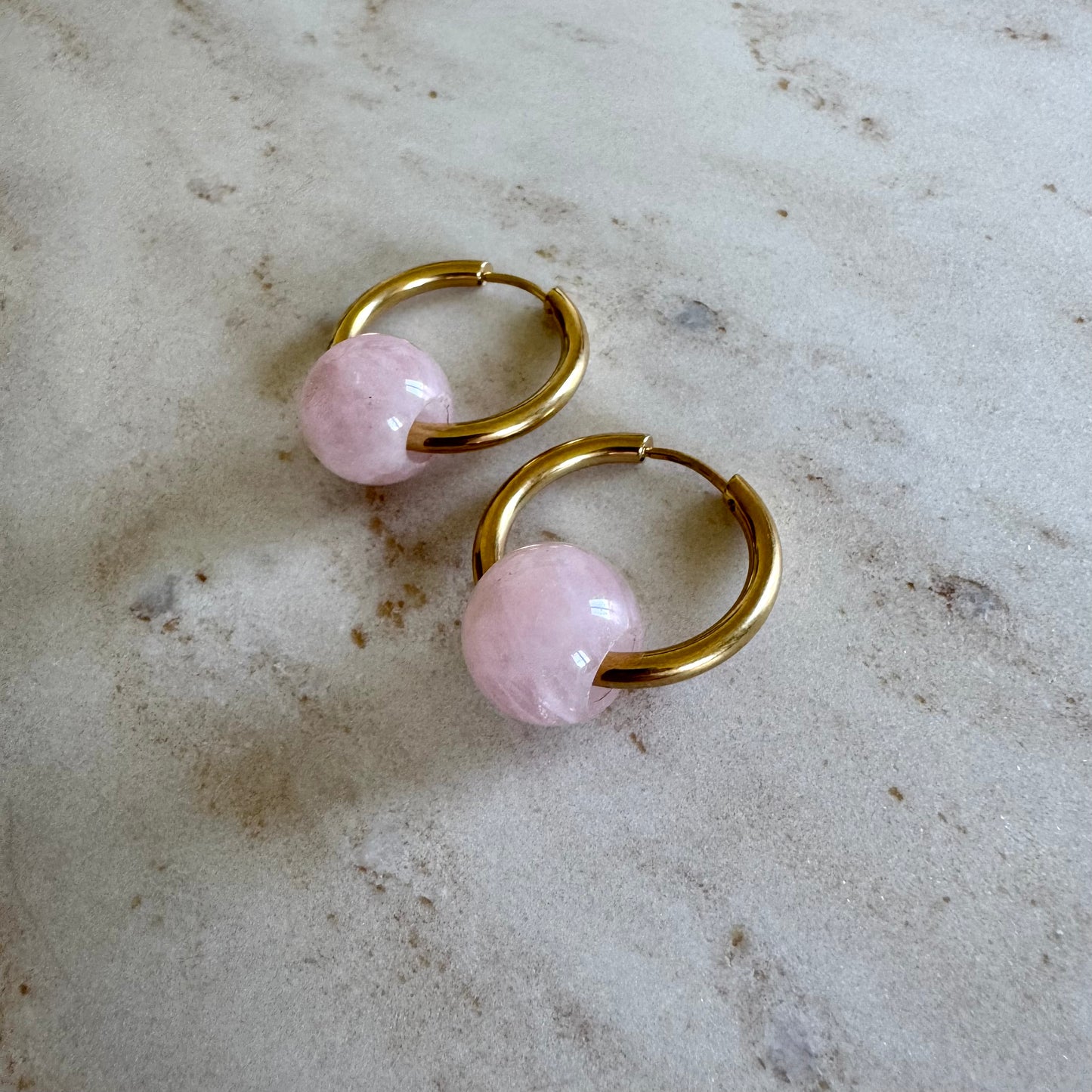 Rose Quartz Creoles