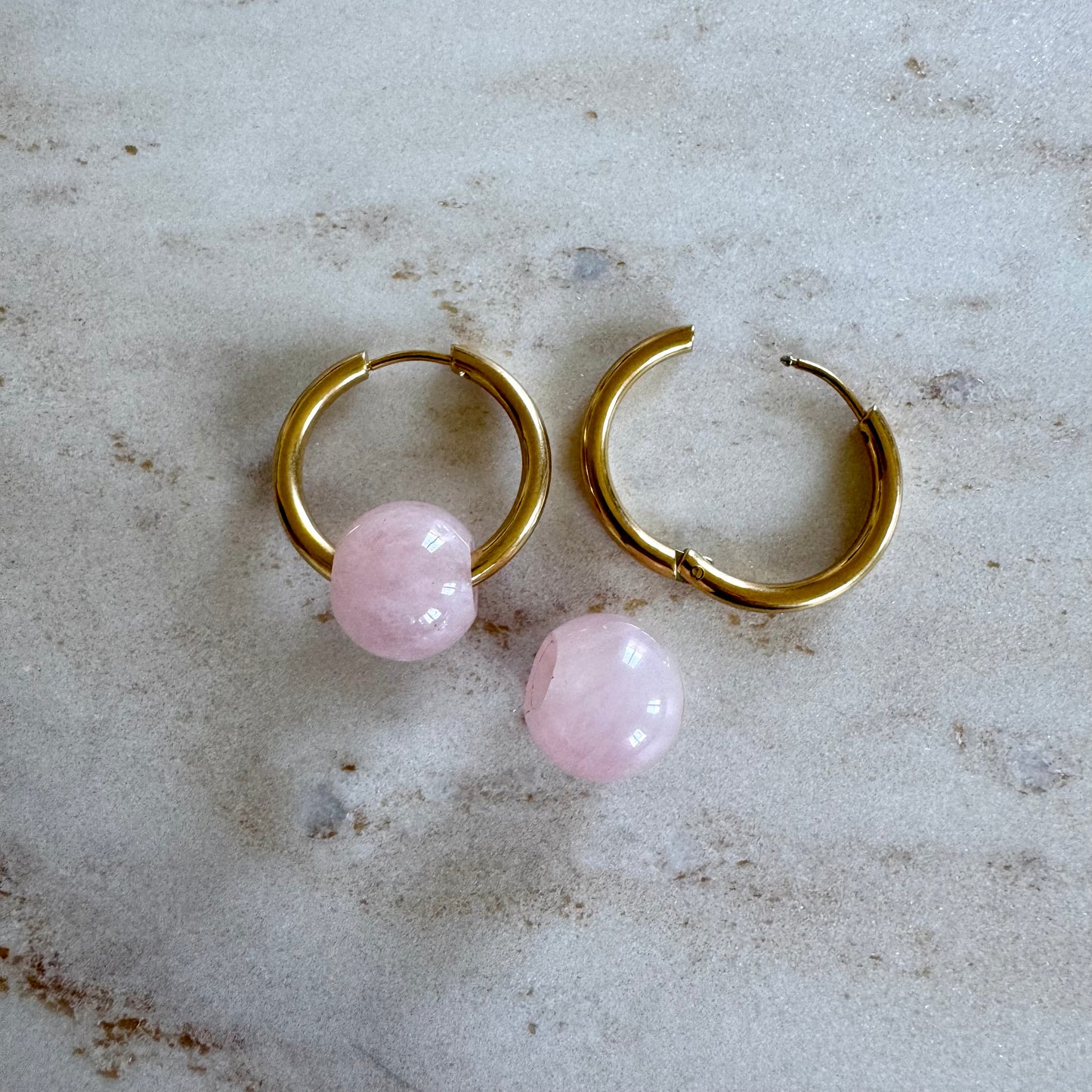 Rose Quartz Creoles