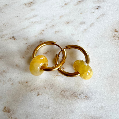 Yellow Chalcedony Creoles Big Donut