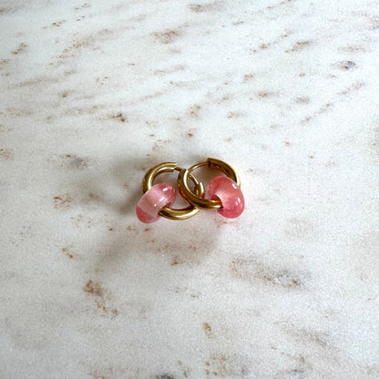 Watermelon Quartz Creoles Small Donut