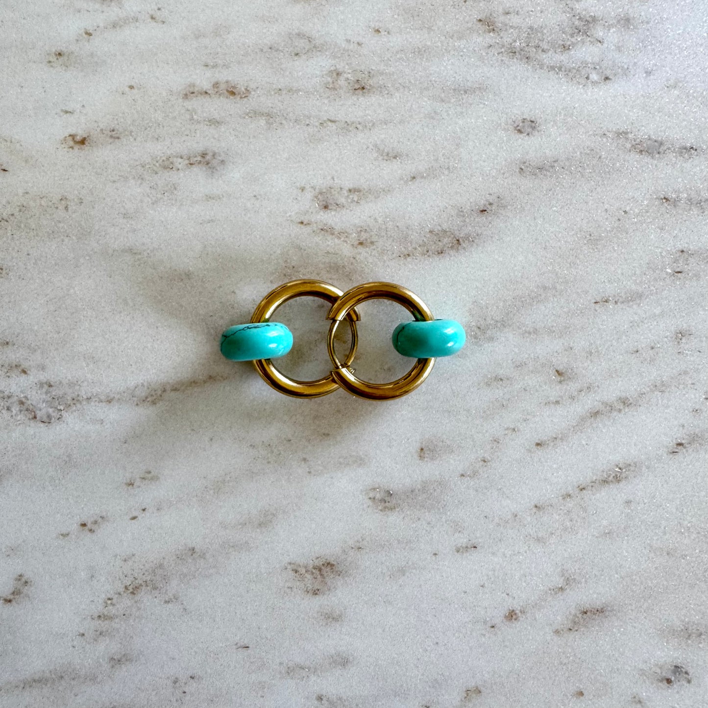 Turquoise Creoles Small Donut