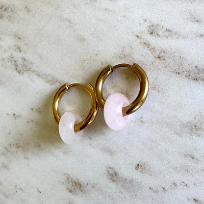 Rose Quartz Creoles Small Donut