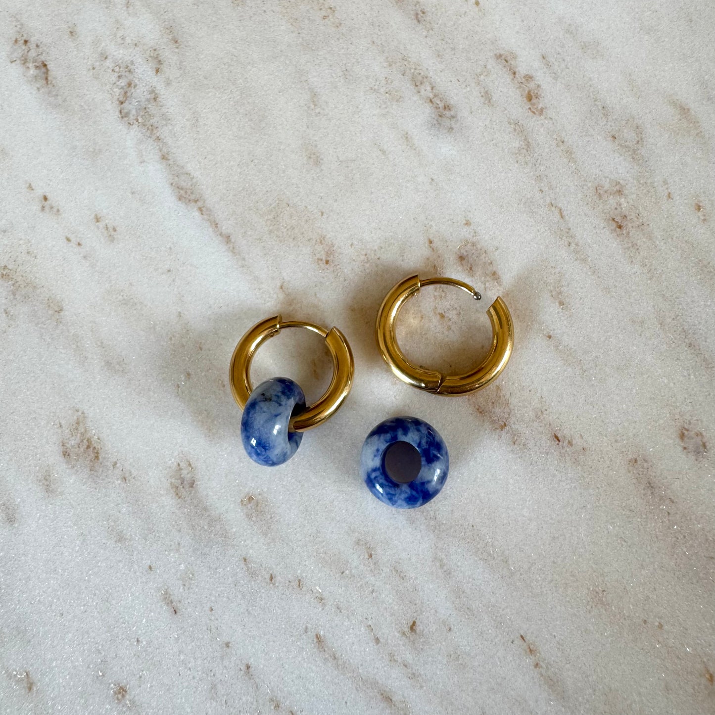 Blue Spot Jasper Creoles Small Donut