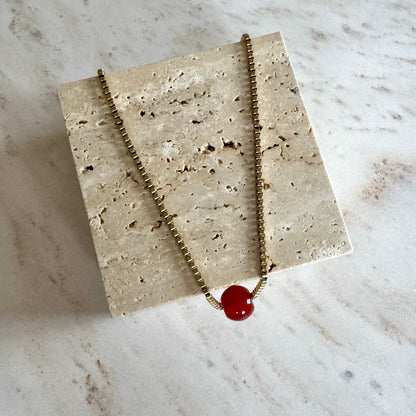 Red Agate Necklace Ball