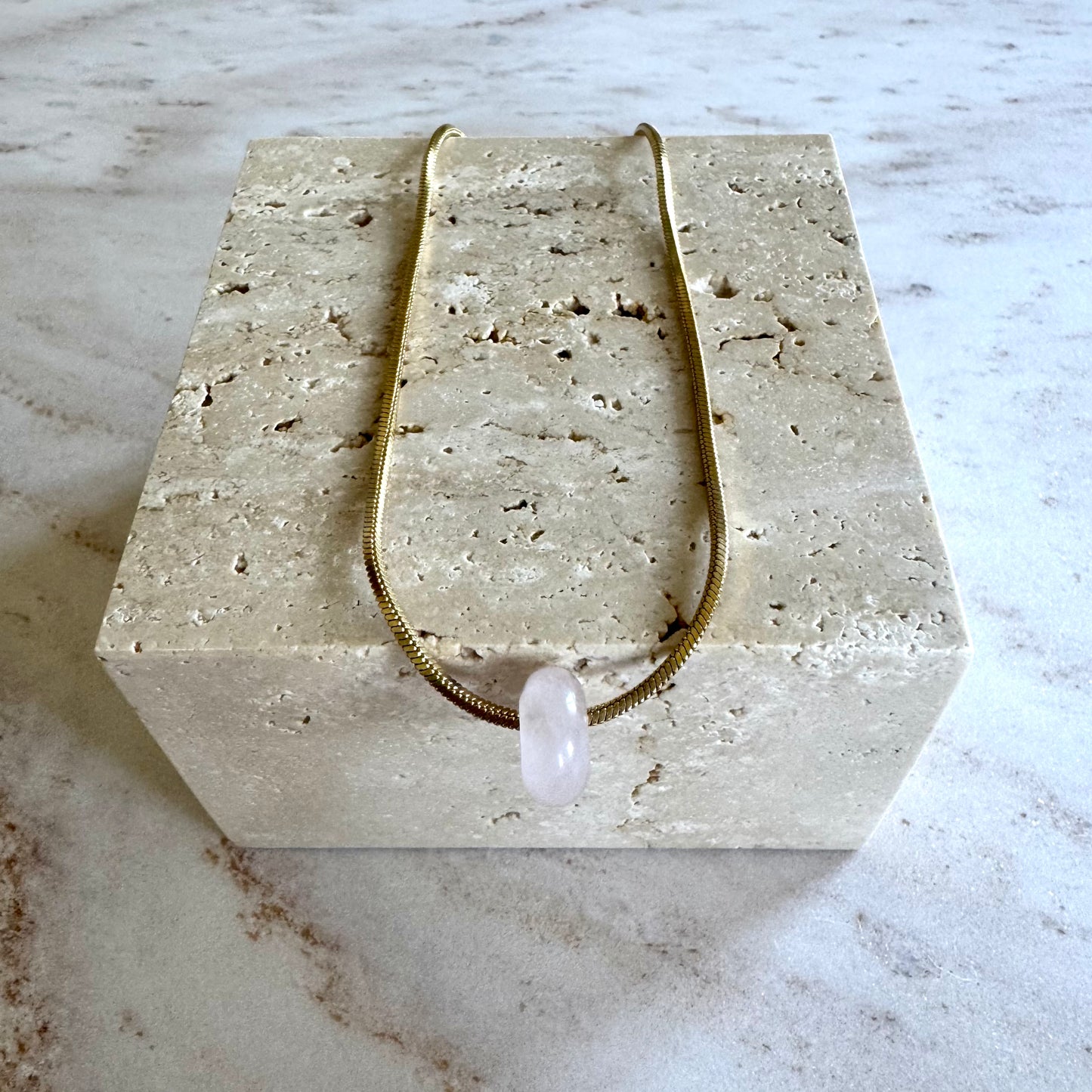 Rose Quartz Necklace Big Donut