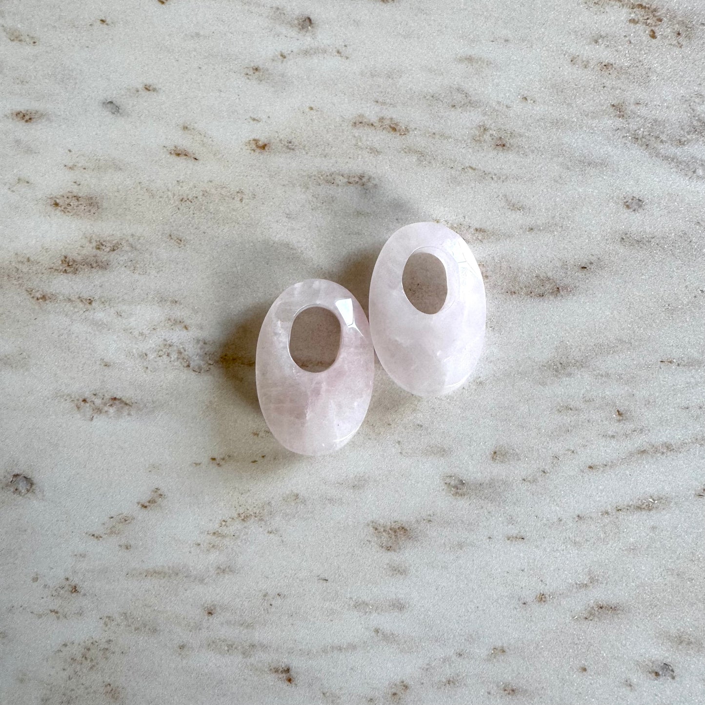 Rose Quartz Creoles Oval