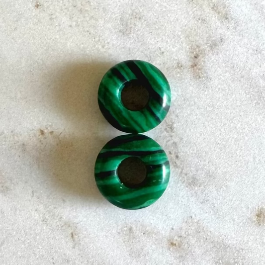 2 malachite in donut form schmuck anhänger