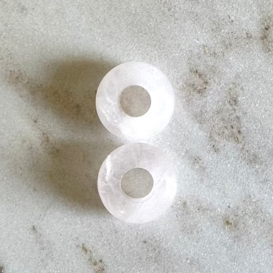 2 rosen quarze in donut form schmuck anhänger
