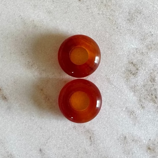 2 rote achate in donut form schmuck anhänger