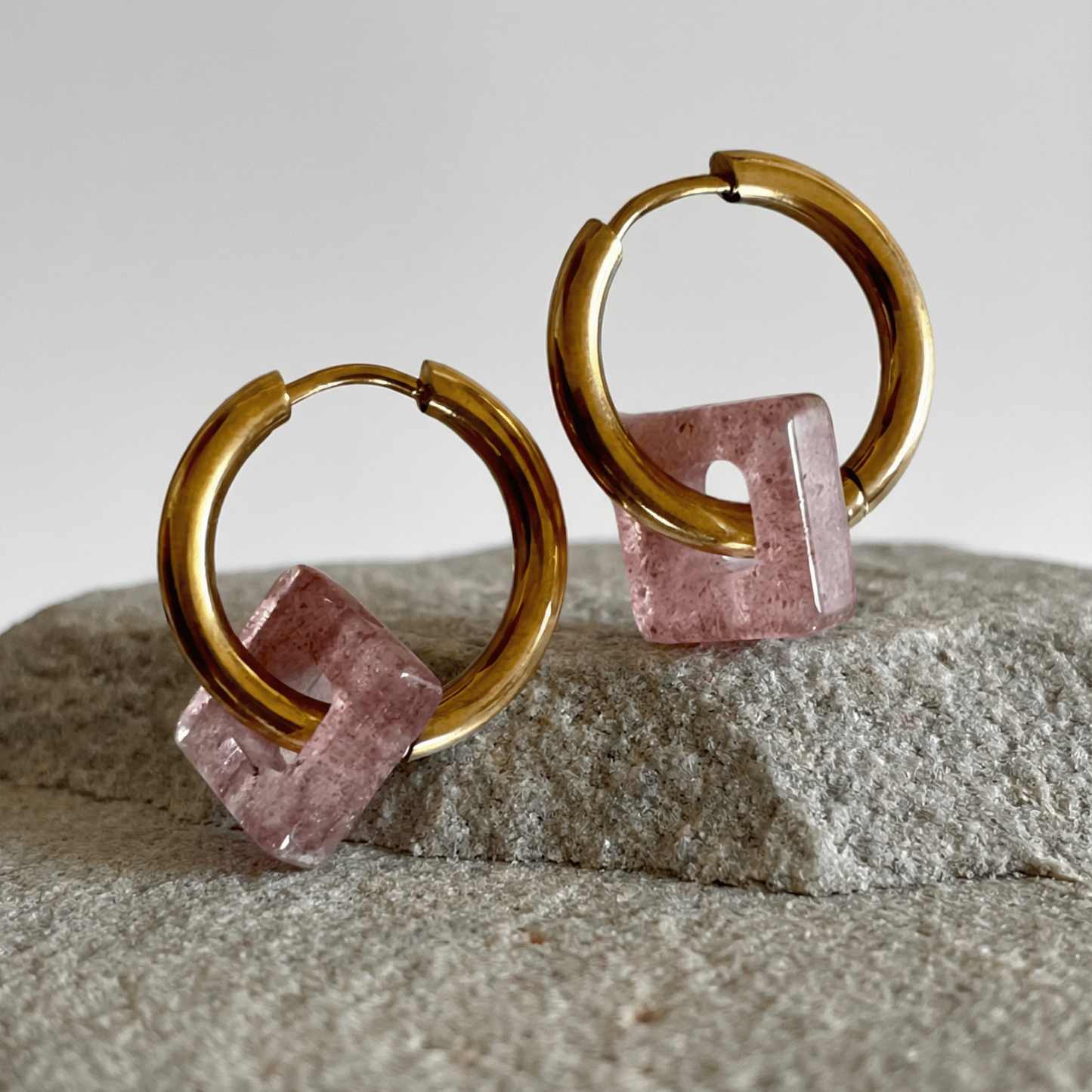 Strawberry Quartz Creoles Square