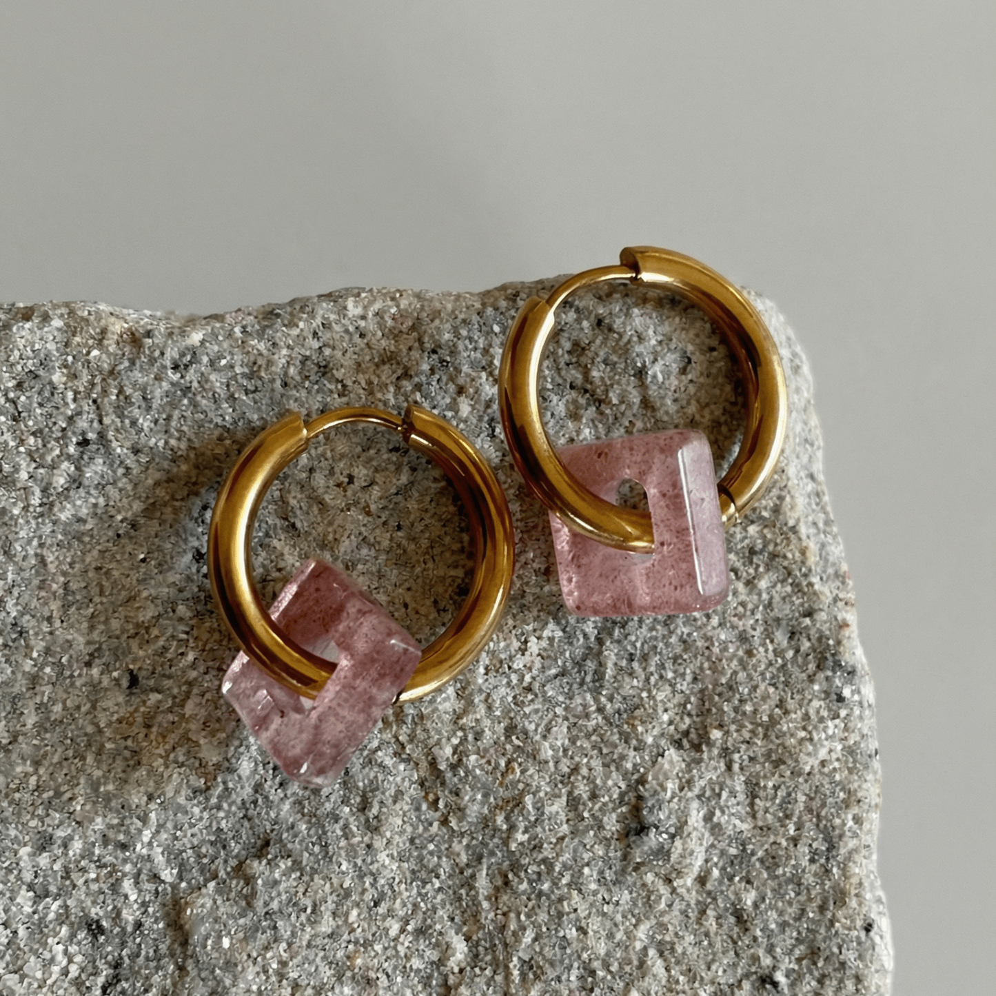 Strawberry Quartz Creoles Square