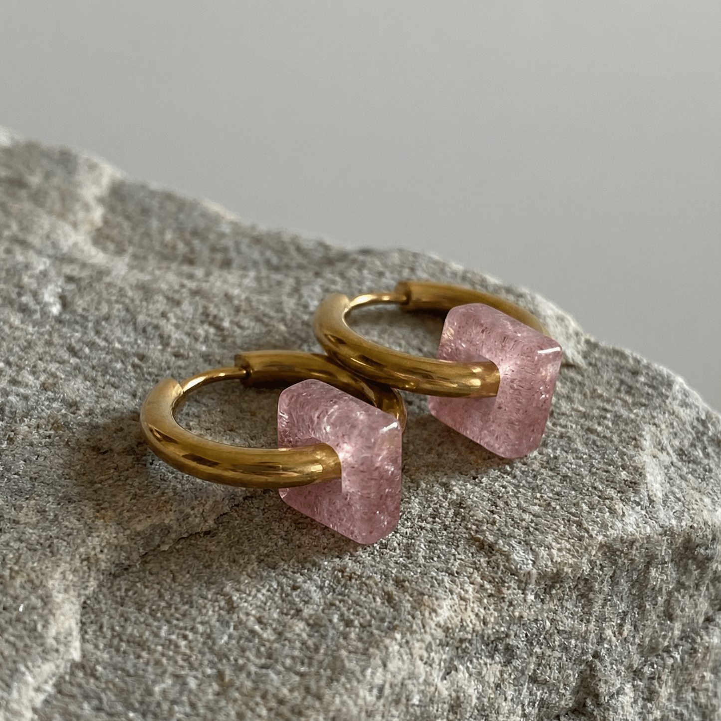 Strawberry Quartz Creoles Square