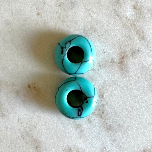 2 Türkise in donut form schmuck anhänger