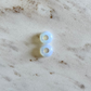 2 neon white Opal small donut shape pendants