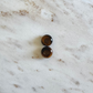 2 brown  tiger eye small donut shape pendants